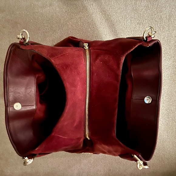 Coach Madison Shoulder Bag Maroon Leather & Suede F35723 - Picture 2 of 10